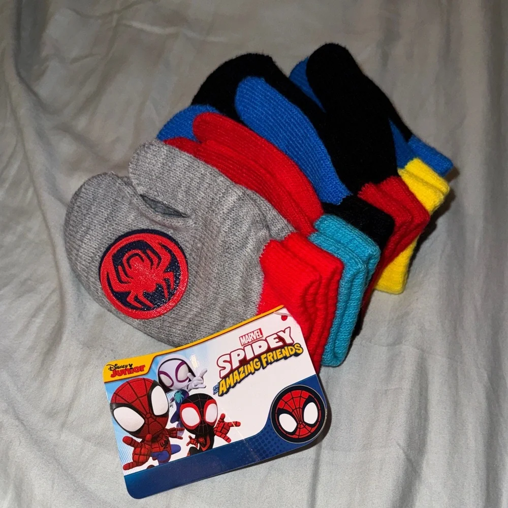 6 Pack Spiderman Boys Winter Gloves